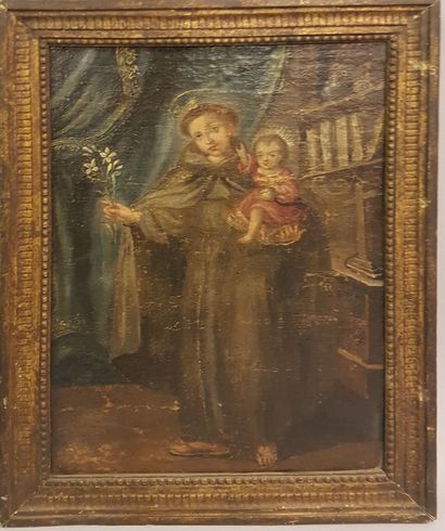 
18th century FRENCH SCHOOL
Saint Francis
Oil...