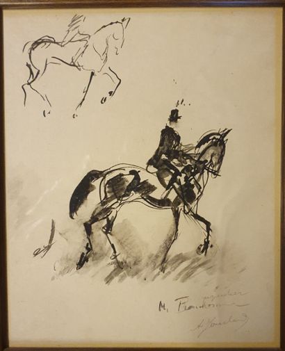 Set of ten framed pieces, drawings and various...