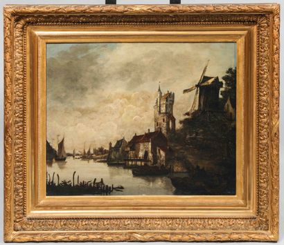 VAN DE VERDE

View of a tower and mill

Oil...