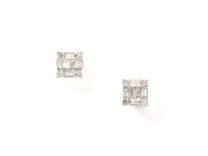 Paire de clous d'oreilles en or gris 750...