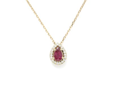 Collier en or 750 millièmes, retenant en...
