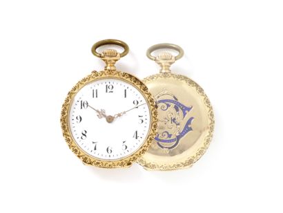 Montre de col en or 750 millièmes, cadran...