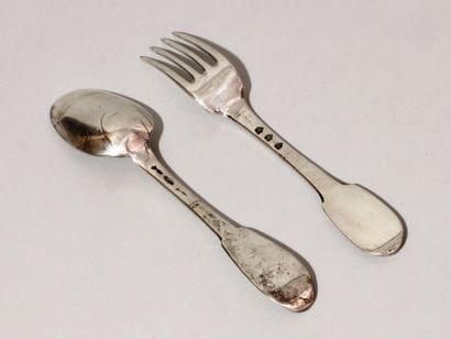 Cuiller à soupe et fourchette de table en...