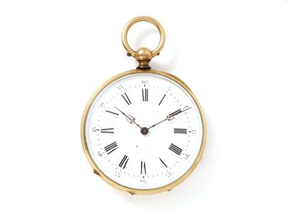Montre de poche en or 750 millièmes, cadran...