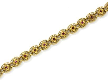 Bracelet articulé en or 750 millièmes légèrement...
