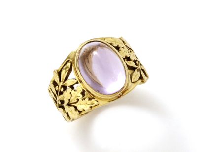 Bague jonc en or 750 millièmes, ornée d'un...