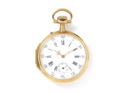 Montre de poche en or 750 millièmes, cadran...
