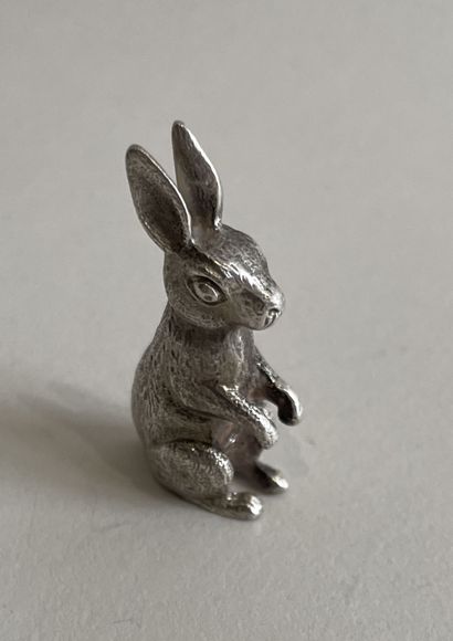 STANDING RABBIT in silver ( 925 thousandths)...