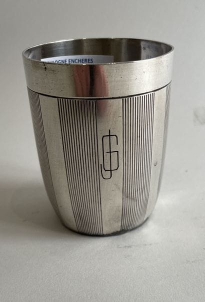 Silver TIMBALE (925 thousandths) monogrammed...