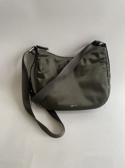 Agnès B BAG in khaki satin
