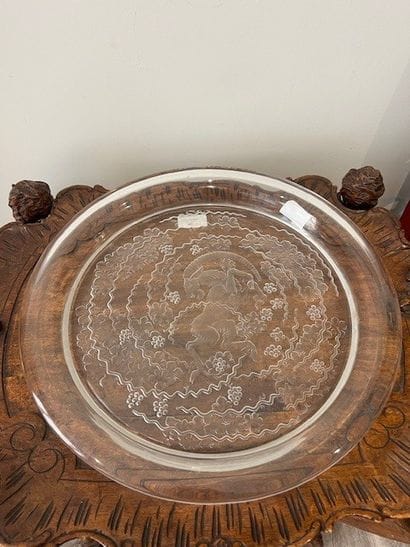 TWO PLATES in silver-plated metal