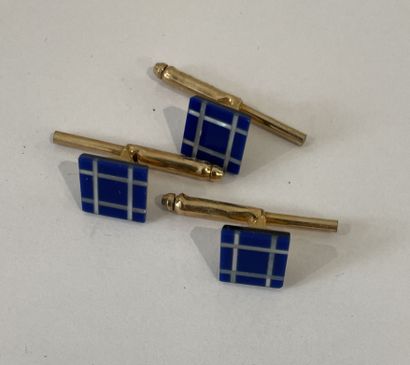 Three 14K (585 thousandths) yellow gold and...