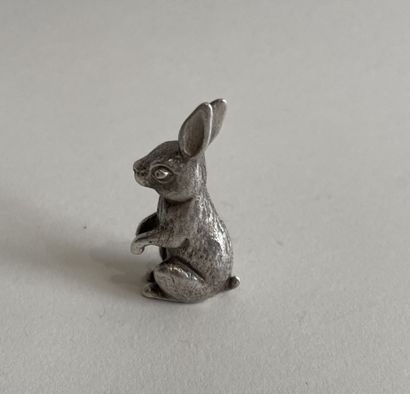 STANDING RABBIT in silver ( 925 thousandths)...