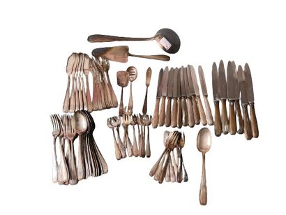 A silver-plated cutlery set in the Art Deco...