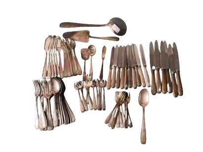 A silver-plated cutlery set in the Art Deco...