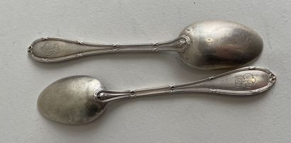 TWO SMALL SPOONERS in silver ( 925 thousandths)...