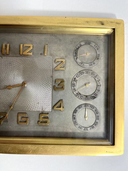 THERMOMETER CLOCK in brass and gilt metal,...