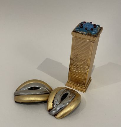 lot comprising: metal CASE with guilloché...