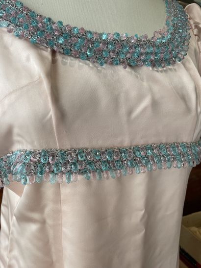 Attributed to AZZARO 
COUTURE DRESS in pale...