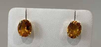 PAIR OF EARRINGS in 18K (750 thousandths)...