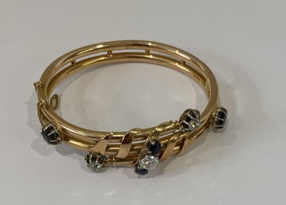 BRACELET, two rows, in 18K (750 thousandths)...
