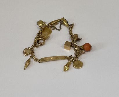 BRACELET in 18K (750 thousandths) yellow...