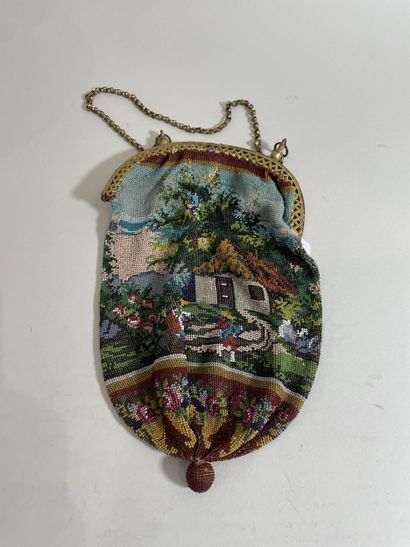 Small ball bag with beaded landscape design
Early...