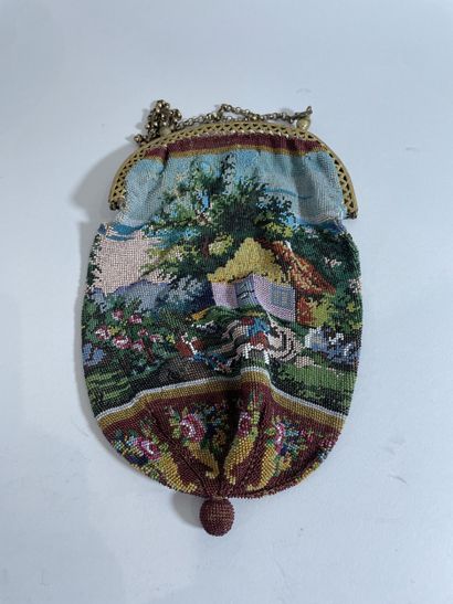 Small ball bag with beaded landscape design
Early...