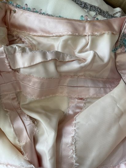 Attributed to AZZARO 
COUTURE DRESS in pale...