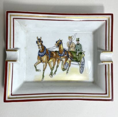 HERMES- Paris
Rectangular porcelain ashtray...