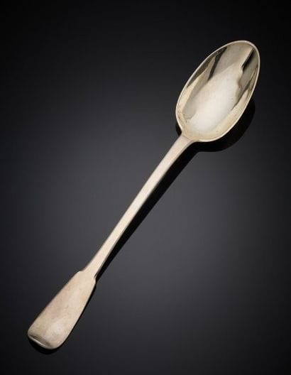 Silver stew spoon, uni-flat model.
Paris...