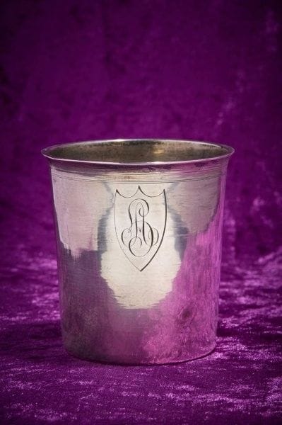 Timbale in silver 1er titre 950‰, straight,...