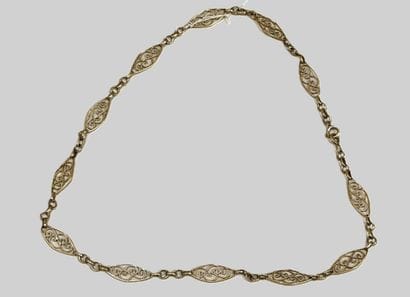 Necklace in 18K yellow gold 750‰, filigree...