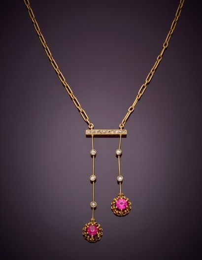 Necklace in 18K yellow gold 750‰, negligee,...