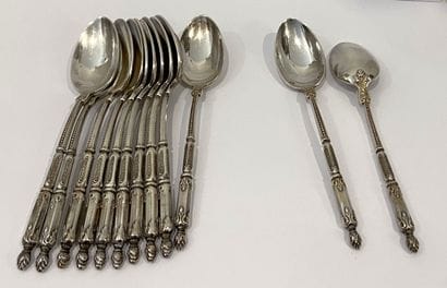 Ravinet D'Enfert
Twelve silver-plated coffee...