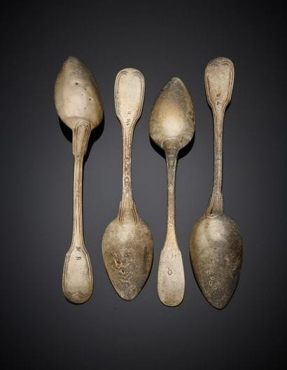Lot including:
-Silver coffee spoon 1st title...