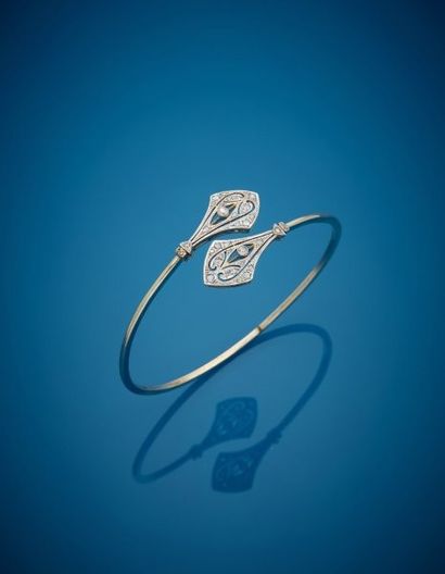 18K white gold 750‰, open-crossed rush bracelet...