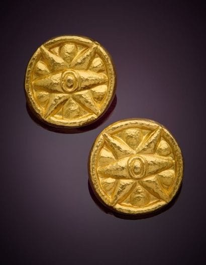 llías Lalaoúnis
Pair of 18K yellow gold 750‰...