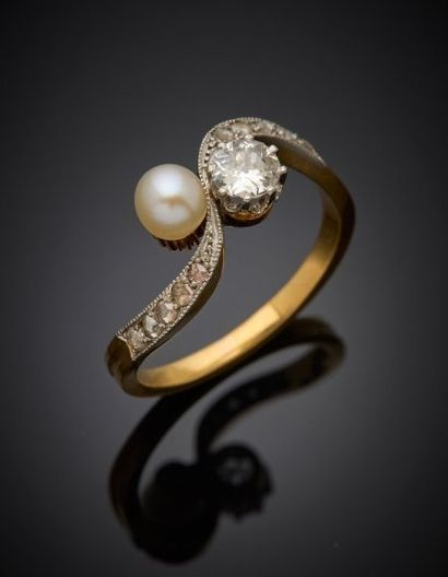 Two-tone 18K gold 750‰ and 850% platinum...