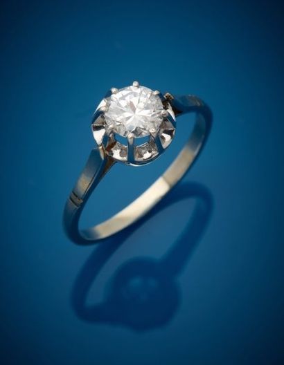 Solitaire in 18K white gold 750‰, set with...