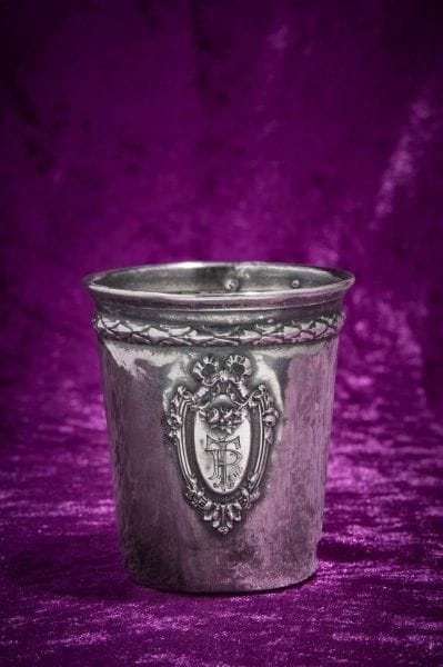 Silver timbale 1st title 950‰, truncated...