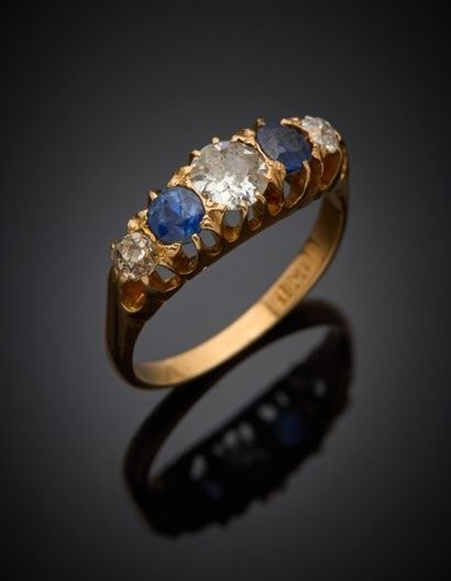 Ring in 14K yellow gold 585‰, garter, set...