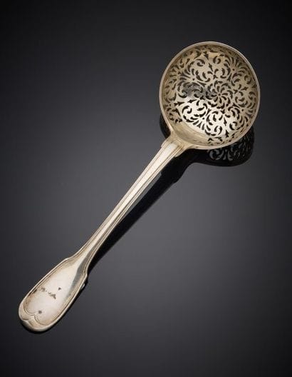 Silver sprinkling spoon, fillet pattern,...