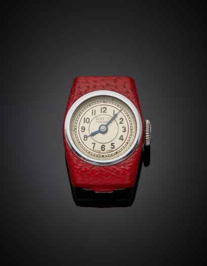 Ralco
Steel and red leather nurse's watch,...