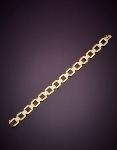 Articulated bracelet in 18K polychrome gold...