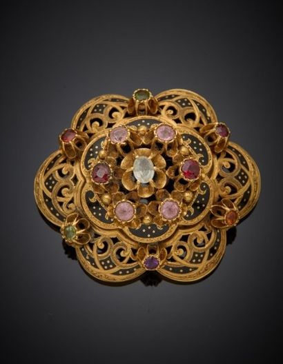 Element in 18K yellow gold 750‰, of openwork...