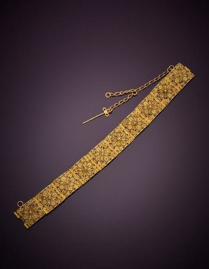 Articulated bracelet in 14K yellow gold 585‰,...