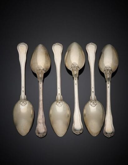 Six silver coffee spoons 1st title 950‰,...