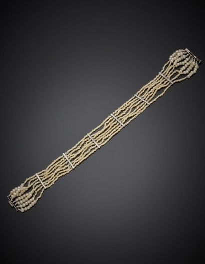 Bracelet composed of seven strands of falling...