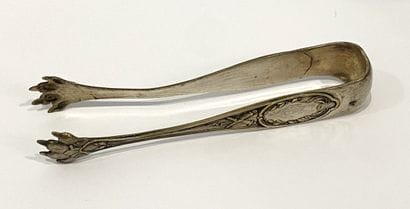 Silver plated sugar tongs